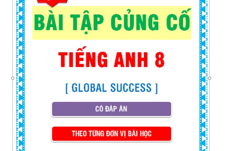 Bài tập củng cố Tiếng anh 8 Global Success co đáp án